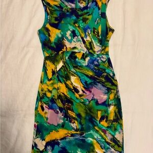 Ellen Tracy Twist Abstract Sheath Dress